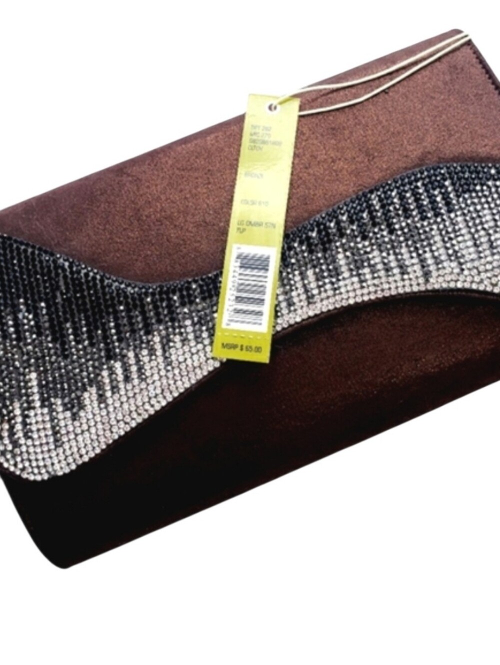 Nwt Gianni Bini Brown & Silver Rhinestone Ambre Evening Bag